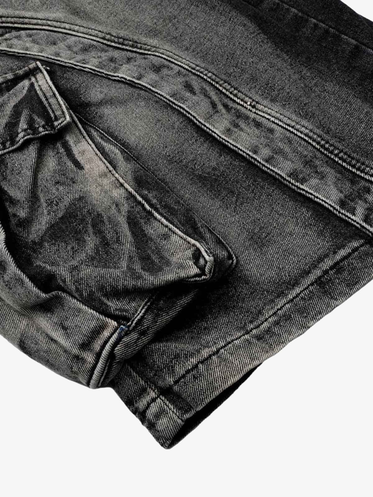Washed Cargo Denim Shorts
