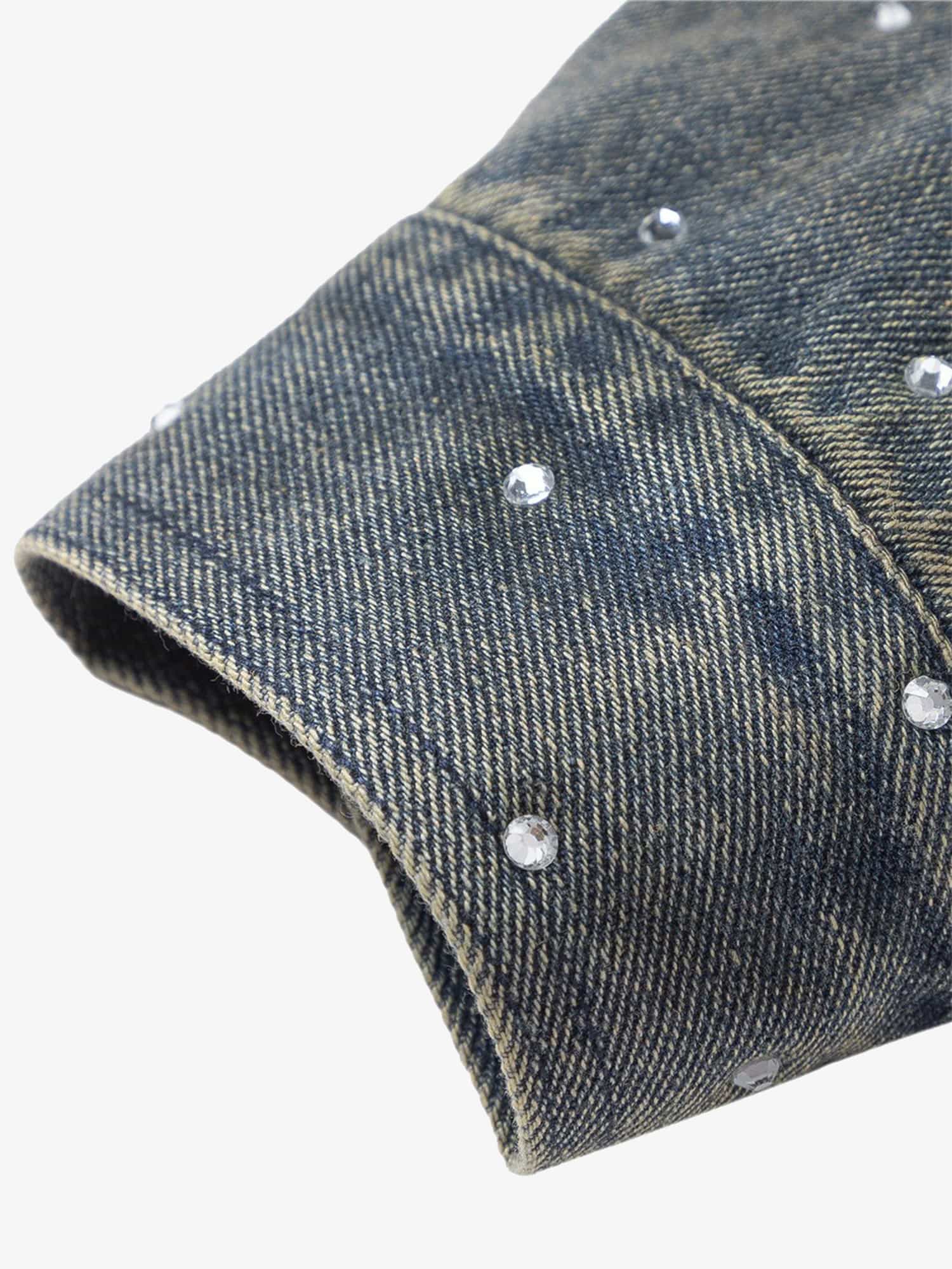 Hip-hop Beaded Washed Denim Jacket