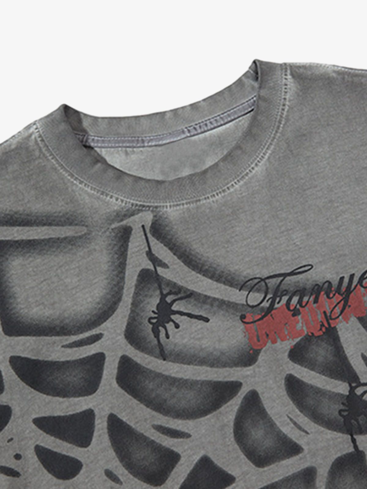 Raggedy Design Spider Web Graphic Vest