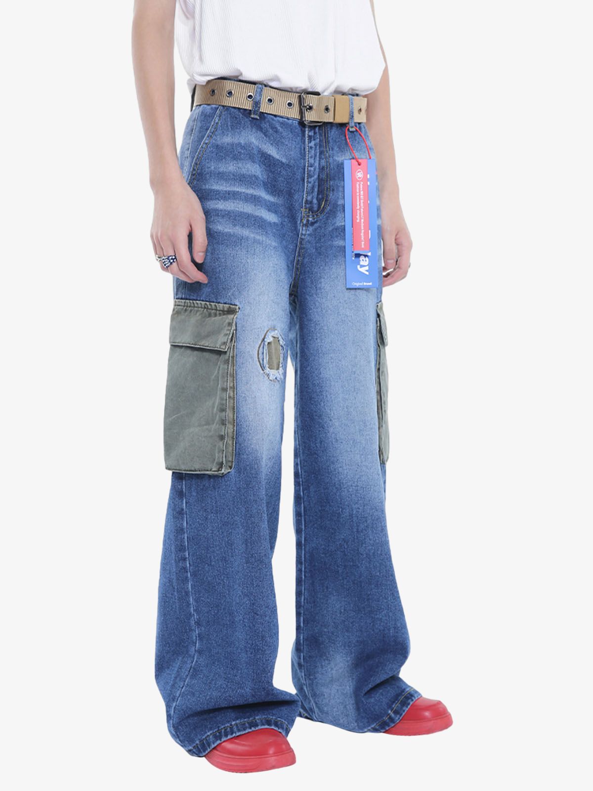 Homemade Large Pocket Cargo Jeans