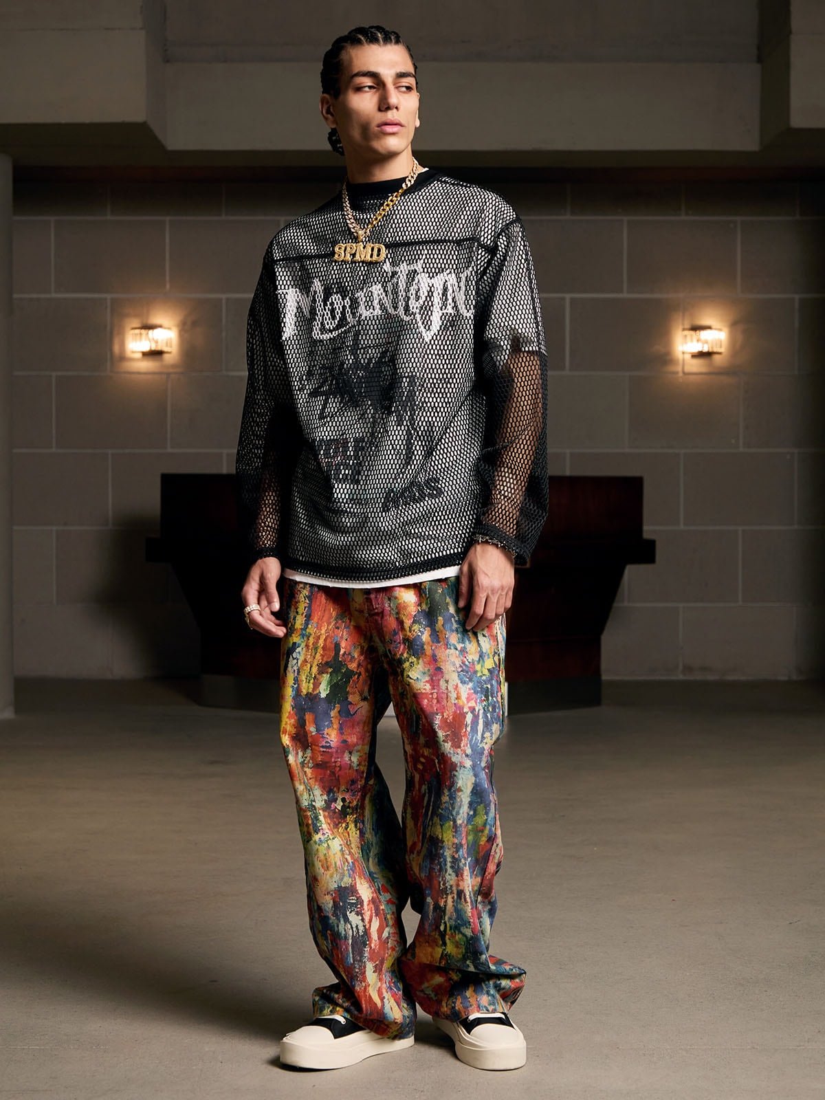 Street Oil Painting Color Straight Jeans