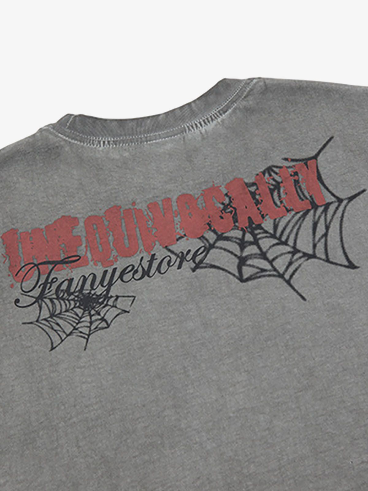Raggedy Design Spider Web Graphic Vest