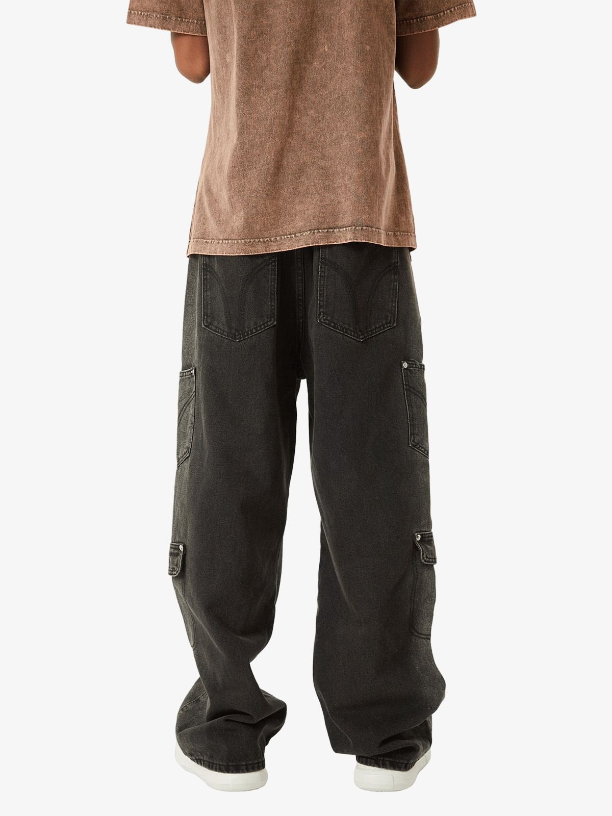 Multi-pocket Zipper Design Washed Hip-Hop Jeans