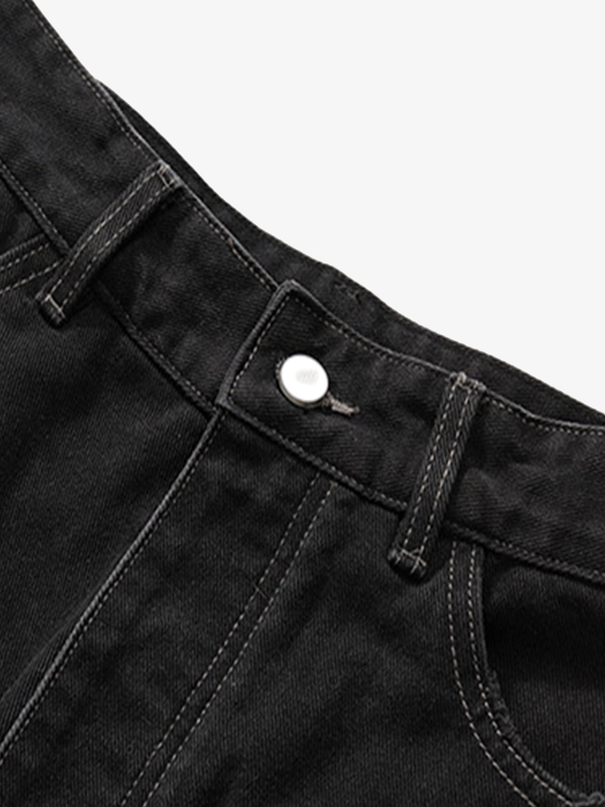Retro Whisker Raw Edge Denim Shorts