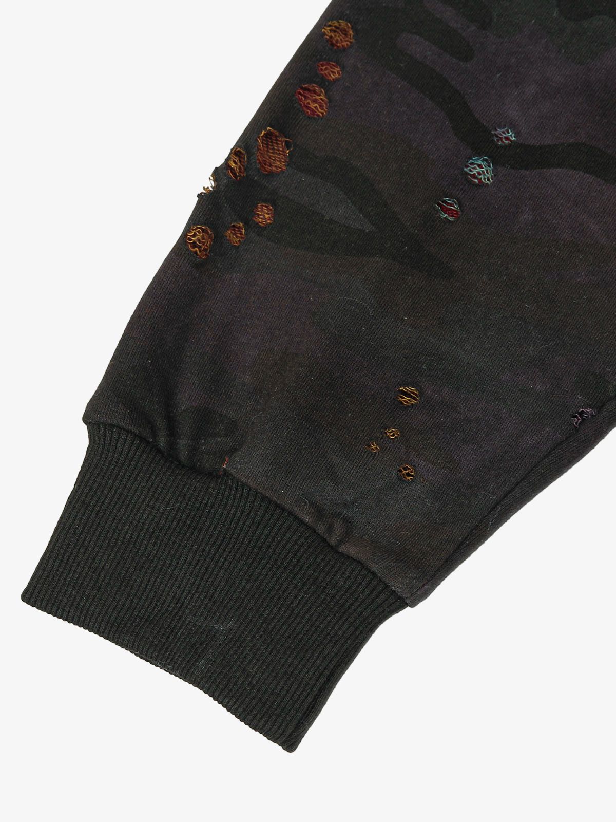 Washed Distressed Zipper Hooded Jacket