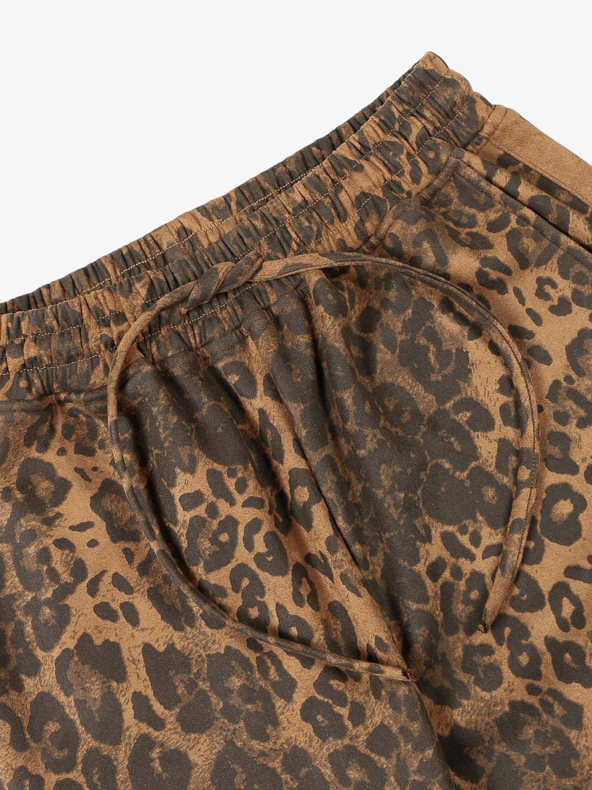 French Terry Cheetah Print Suede Tracksuit