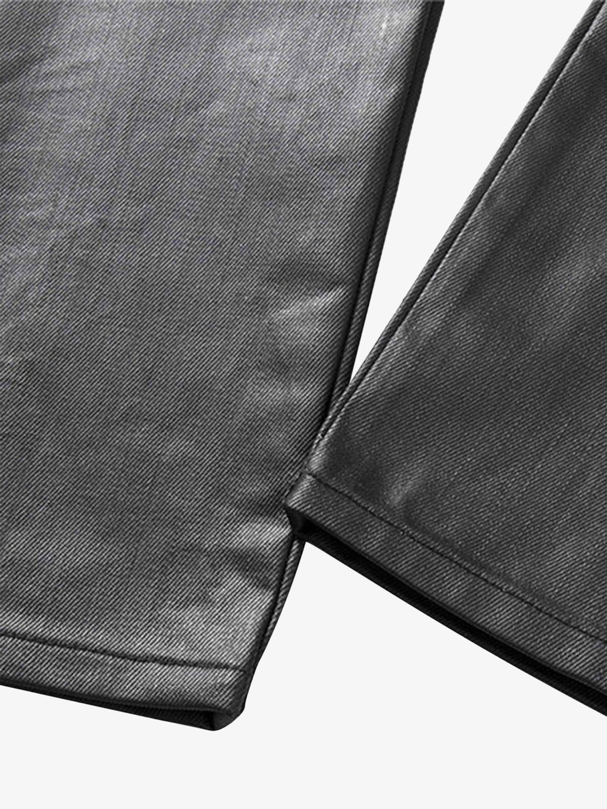 Retro Zipper Pocket Slim Straight Pants
