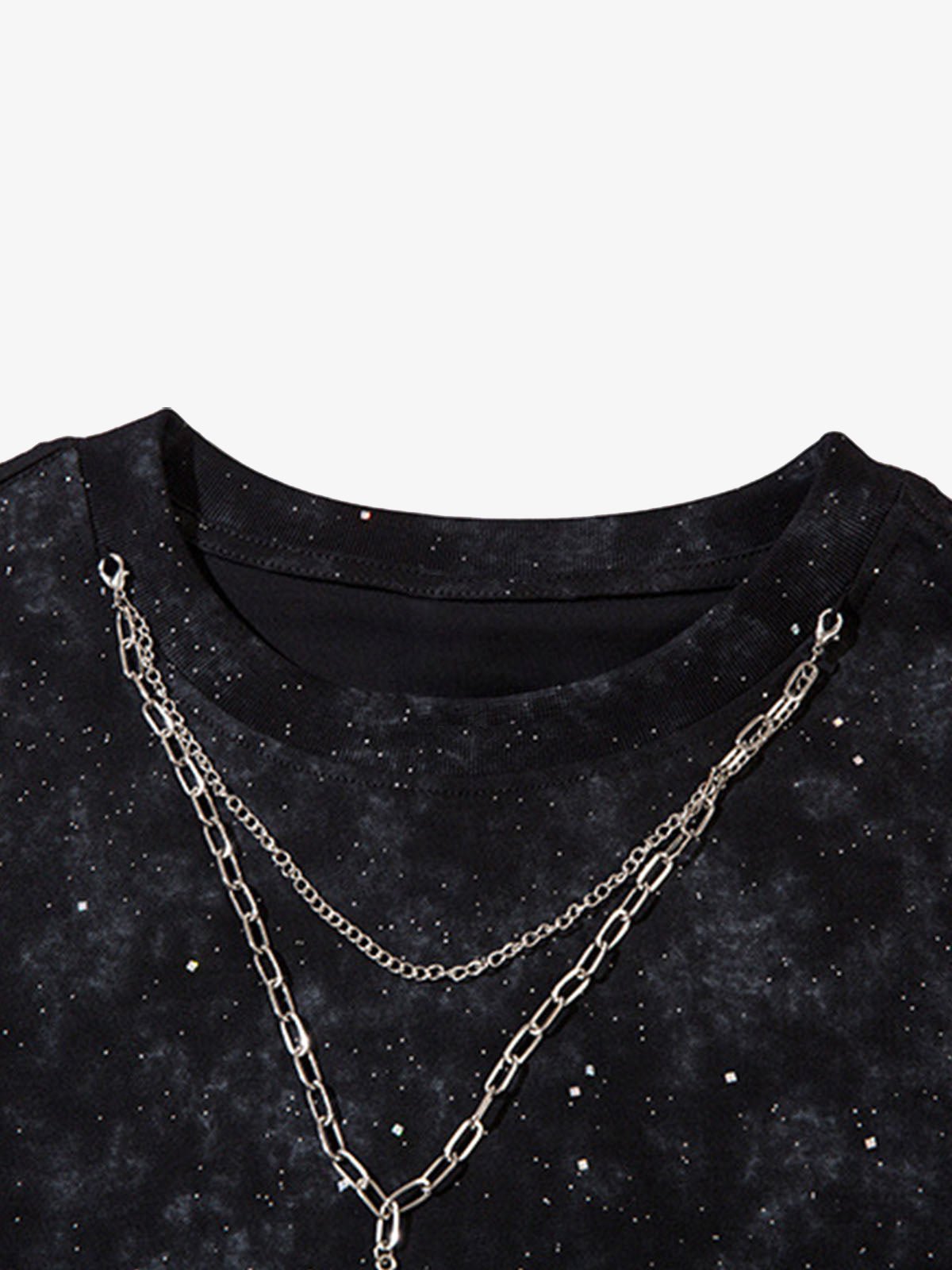 Retro Rhinestone Cross Chain Vest