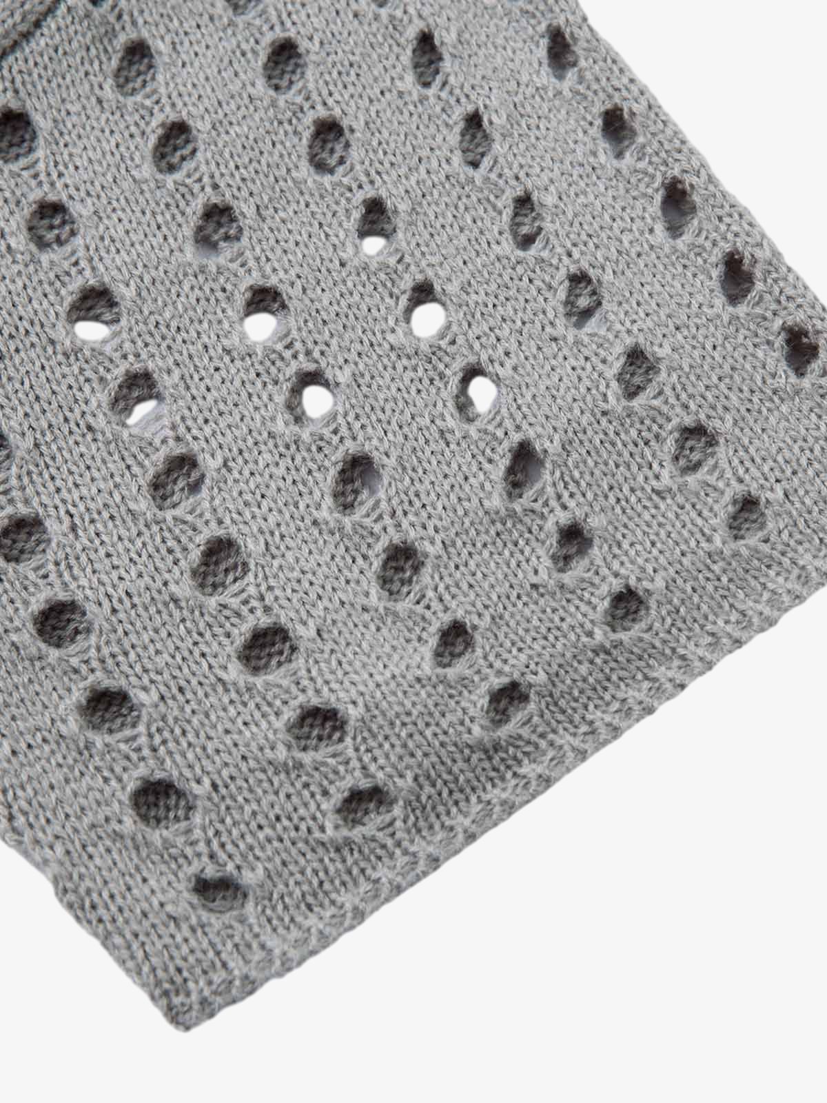 Openwork Knit Short-Sleeve Sweater