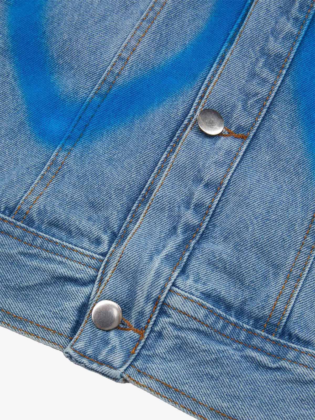 American Spray-painted Love Sleeveless Denim Jacket