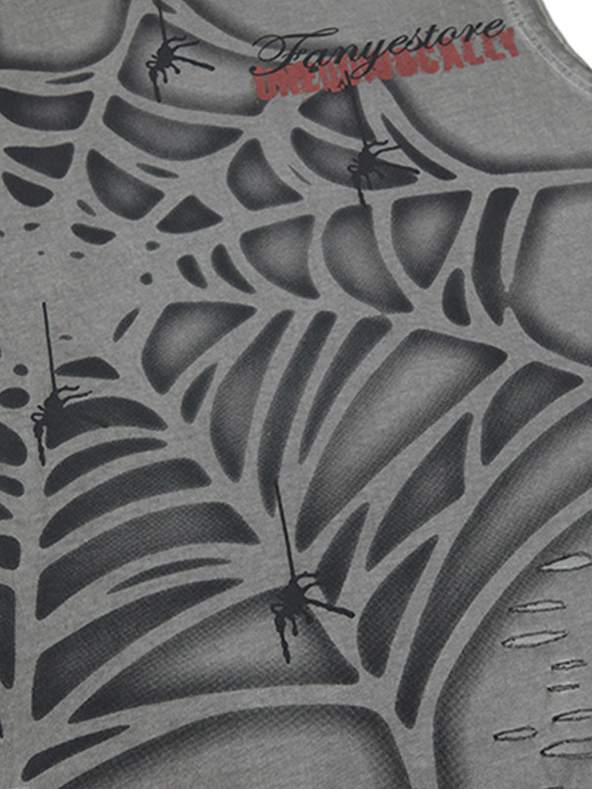 Raggedy Design Spider Web Graphic Vest