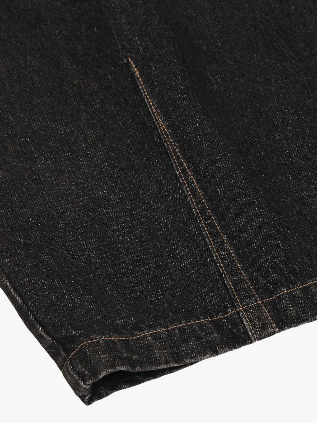 Patchwork Plaid Pleated Baggy Barrel Jeans