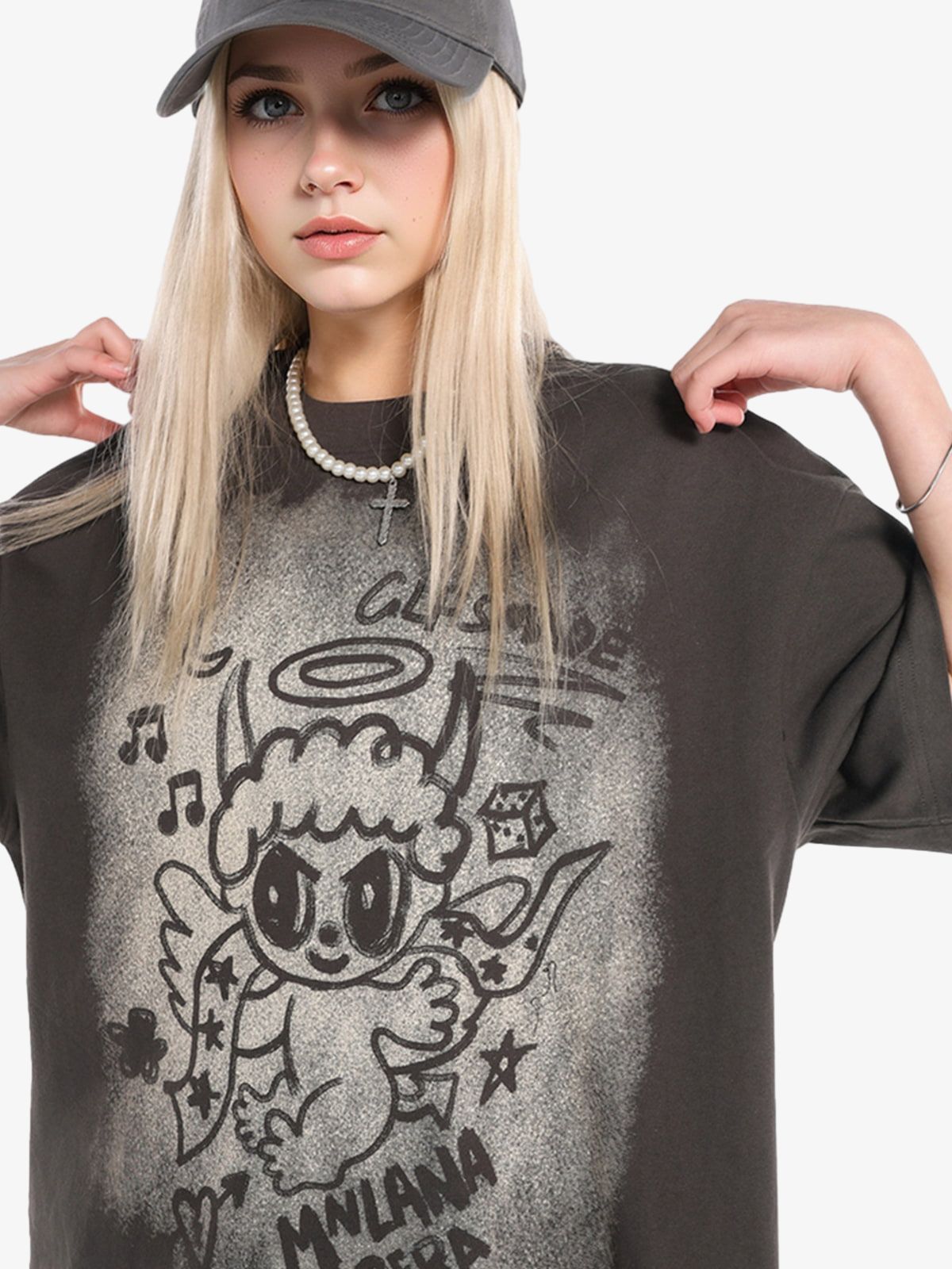 Oversized Angel Graphic T-Shirt