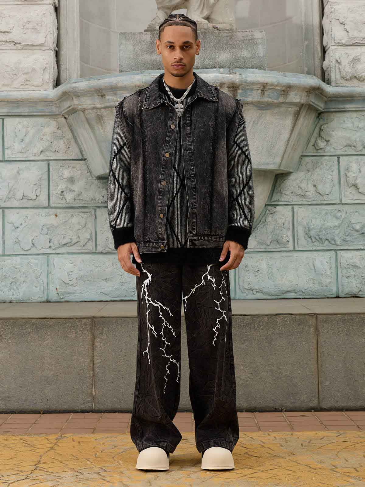 High Street Hip-hop Distressed Washed Jeans