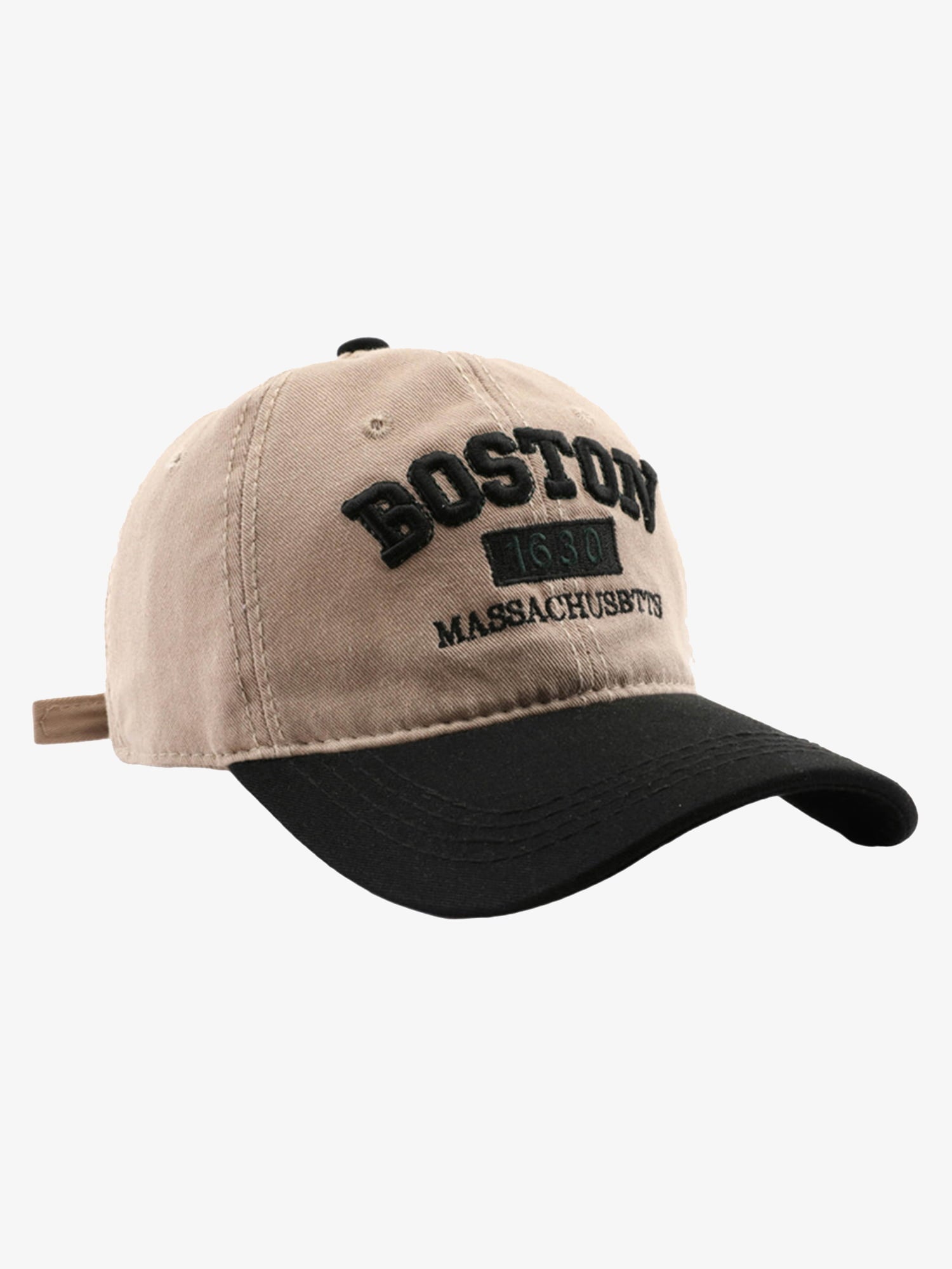 Retro Colorblocked Monogrammed Embroidered Cap