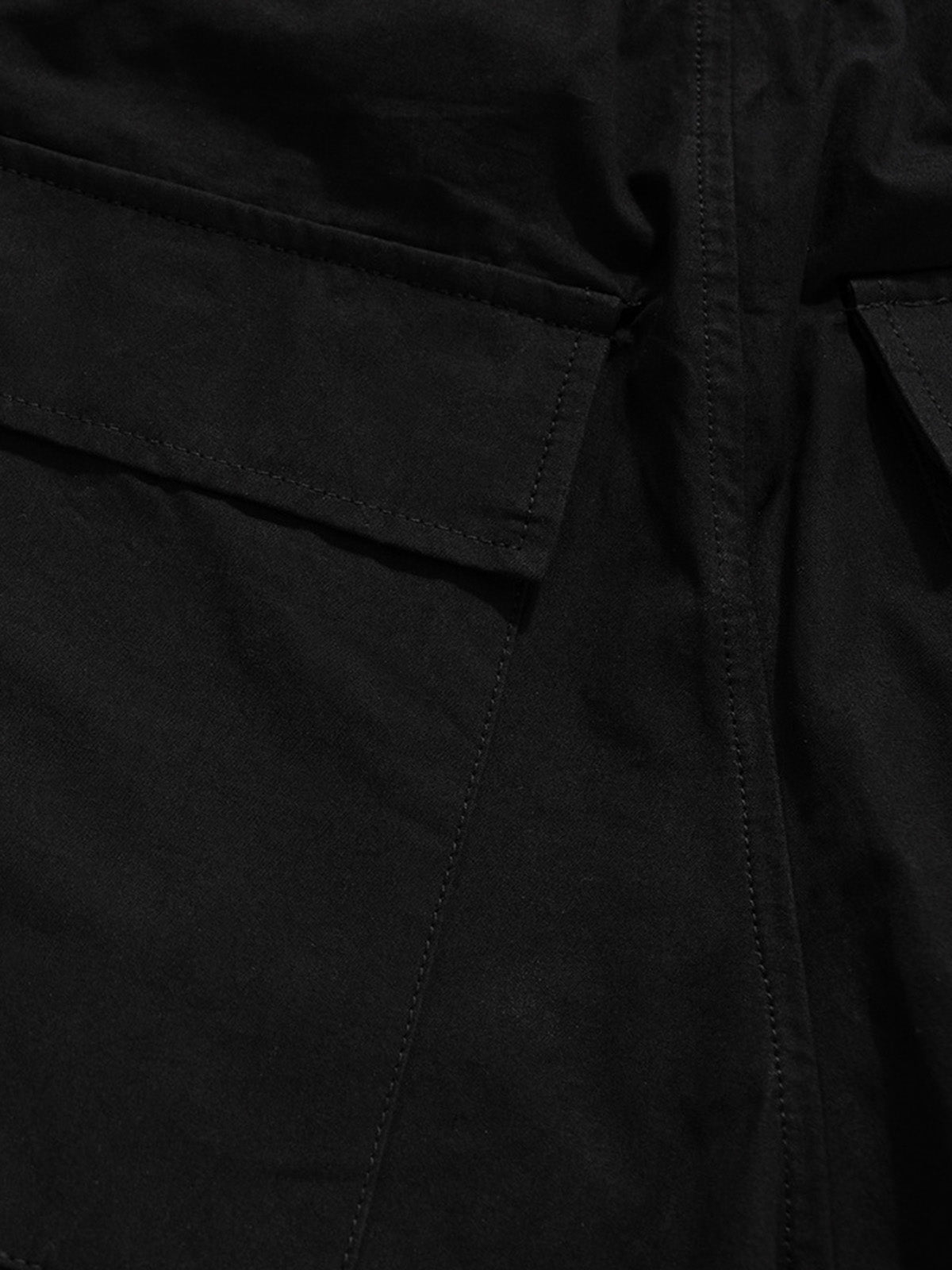 Woven Multi-Pocket Baggy Flared Pants