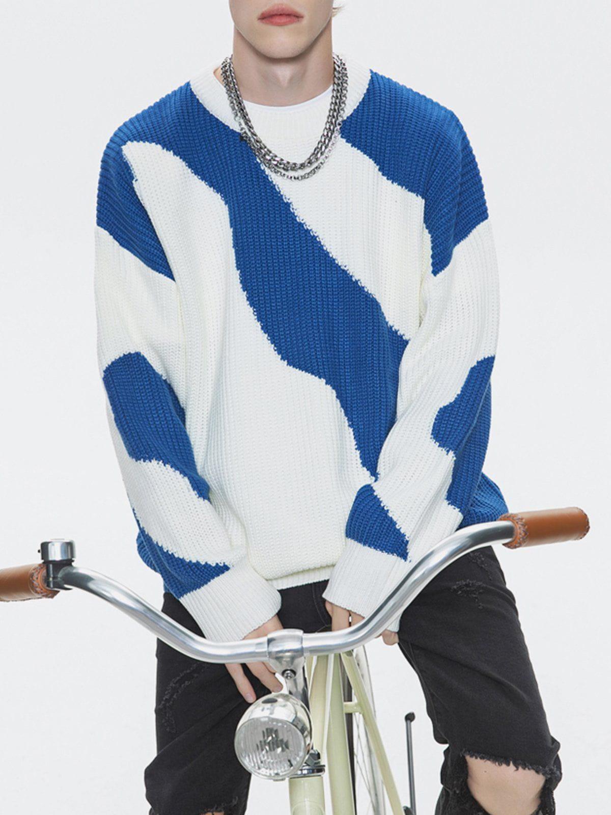 Irregular Contrast Sweater