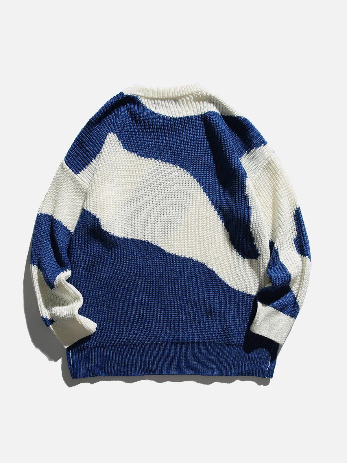 Irregular Contrast Sweater