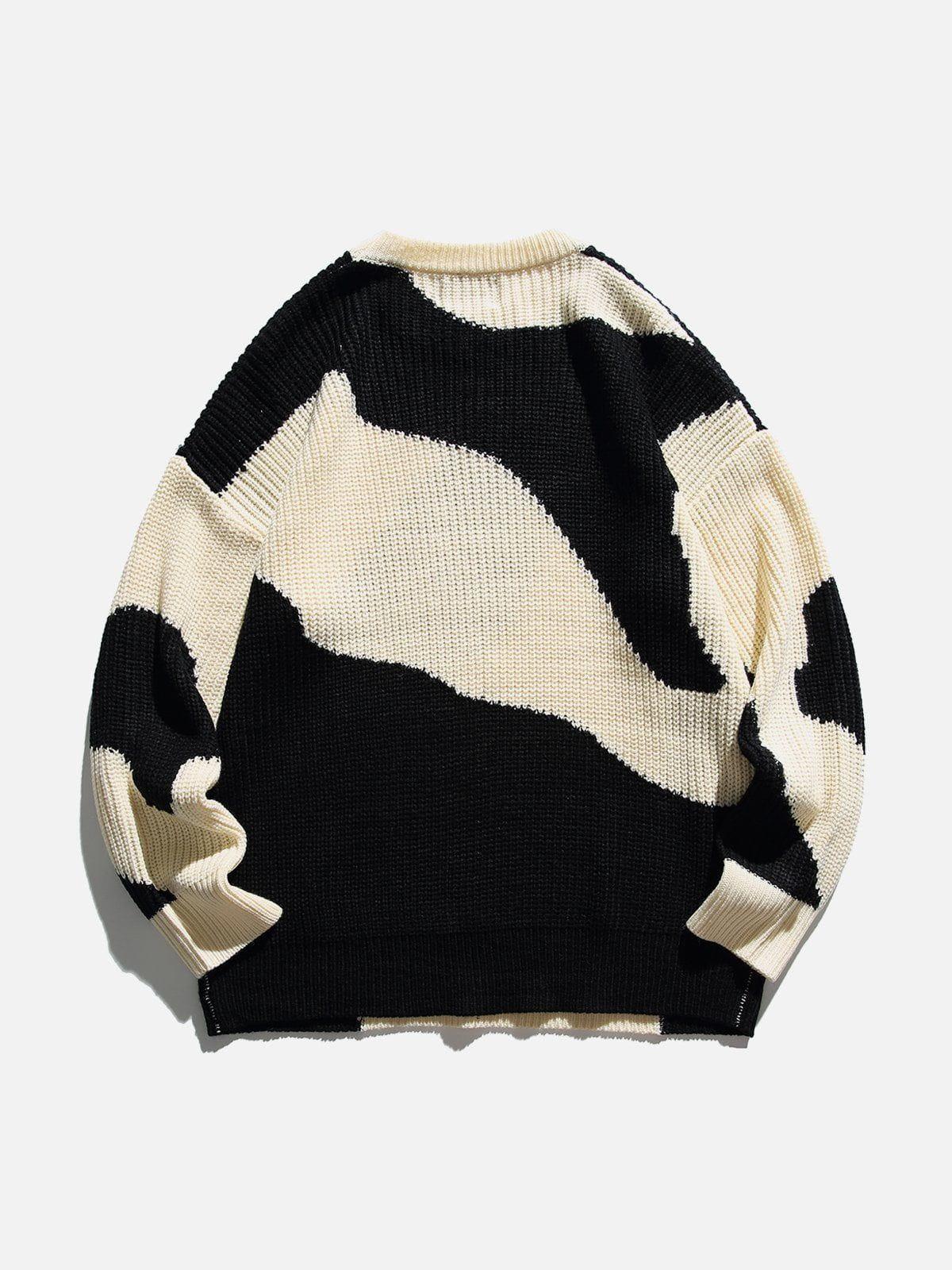Irregular Contrast Sweater