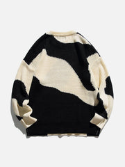 Irregular Contrast Sweater