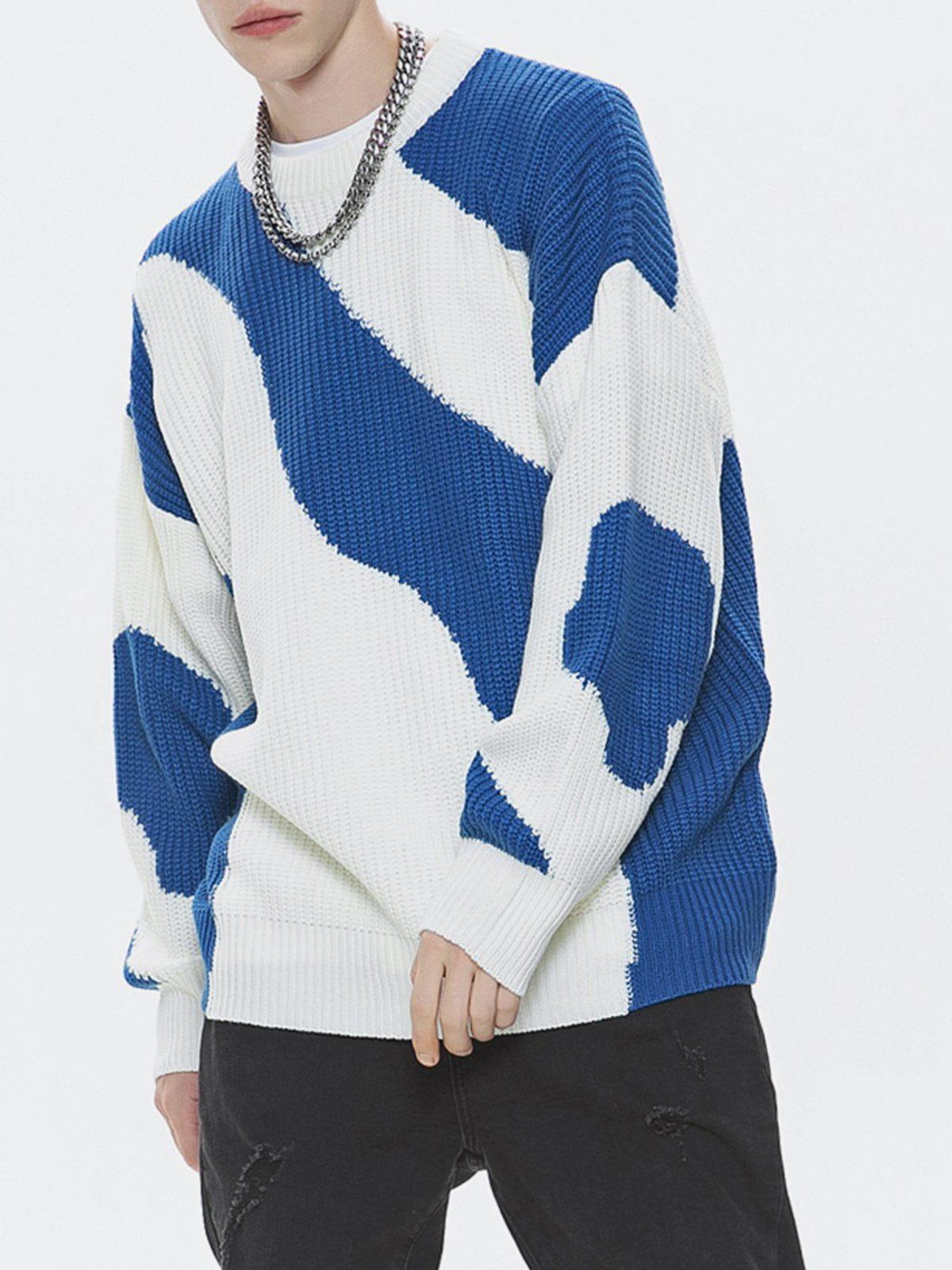 Irregular Contrast Sweater