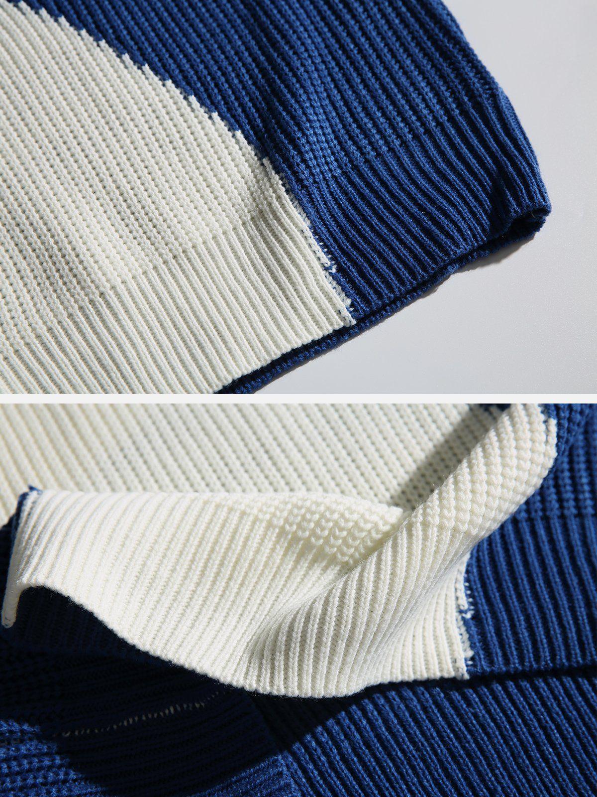 Irregular Contrast Sweater