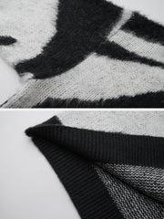 Irregular Contrasting Color Sweater