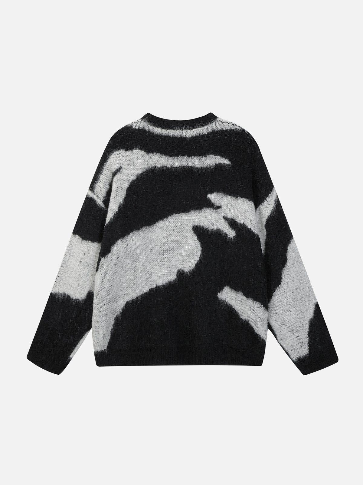 Irregular Contrasting Color Sweater