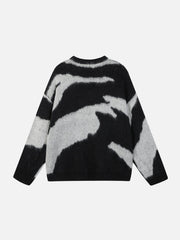 Irregular Contrasting Color Sweater