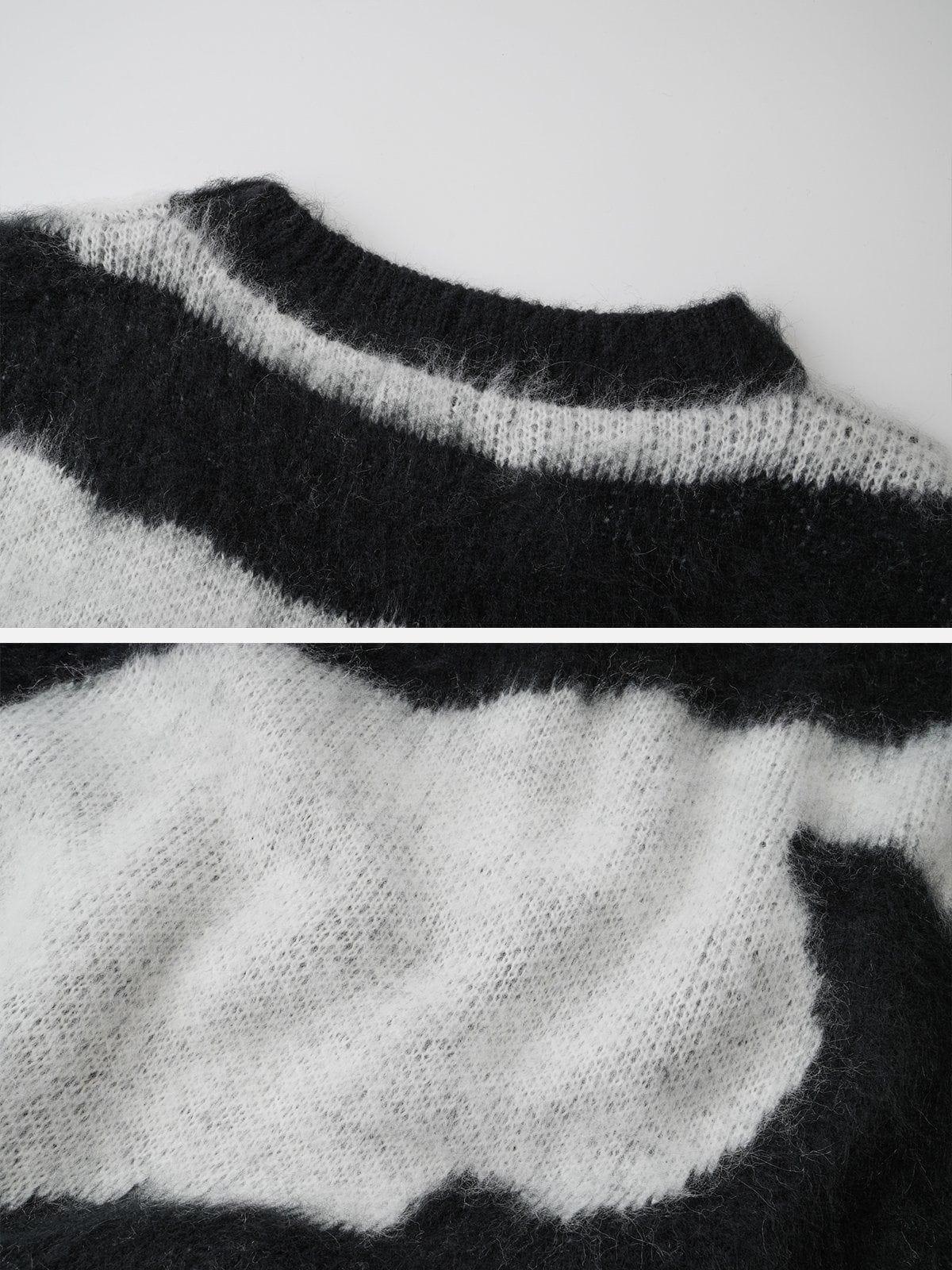 Irregular Contrasting Color Sweater