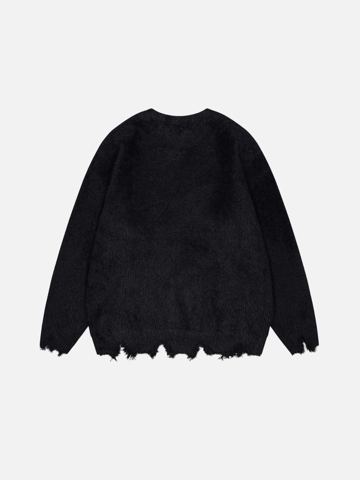 Irregular Patchwork Distressed Sweater