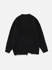 Irregular Patchwork Twist Sweater
