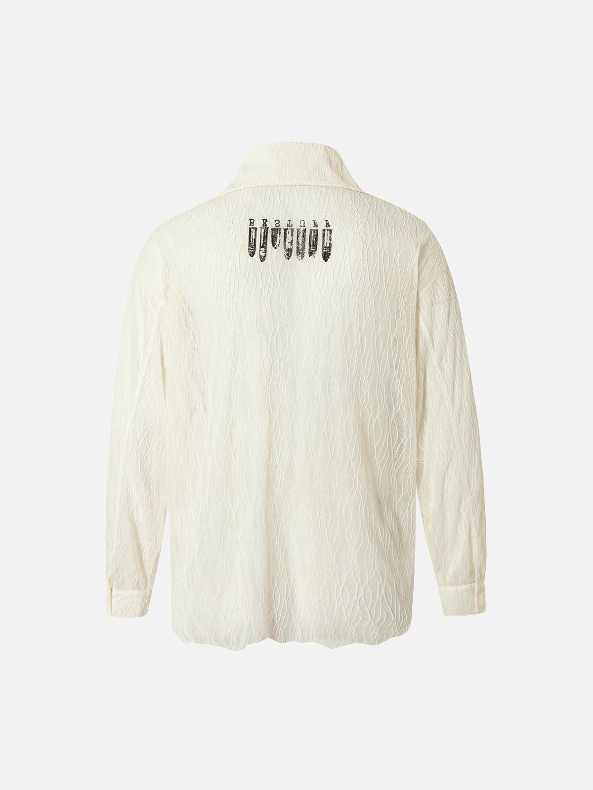Irregular Pleated Print Shirt