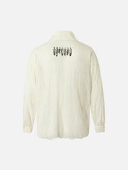 Irregular Pleated Print Shirt