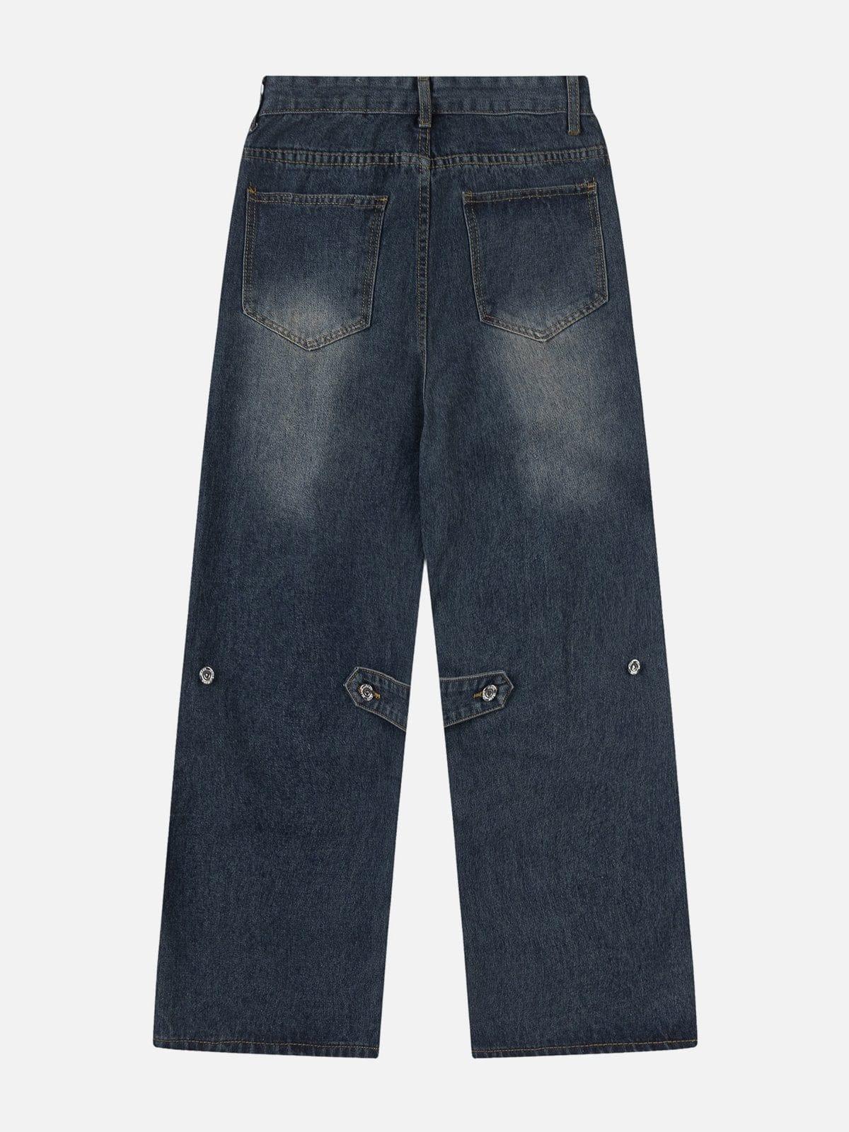 Irregular Waist Wide Leg Jeans