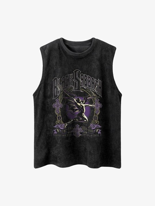 Printed Crew Neck Casual Vest
