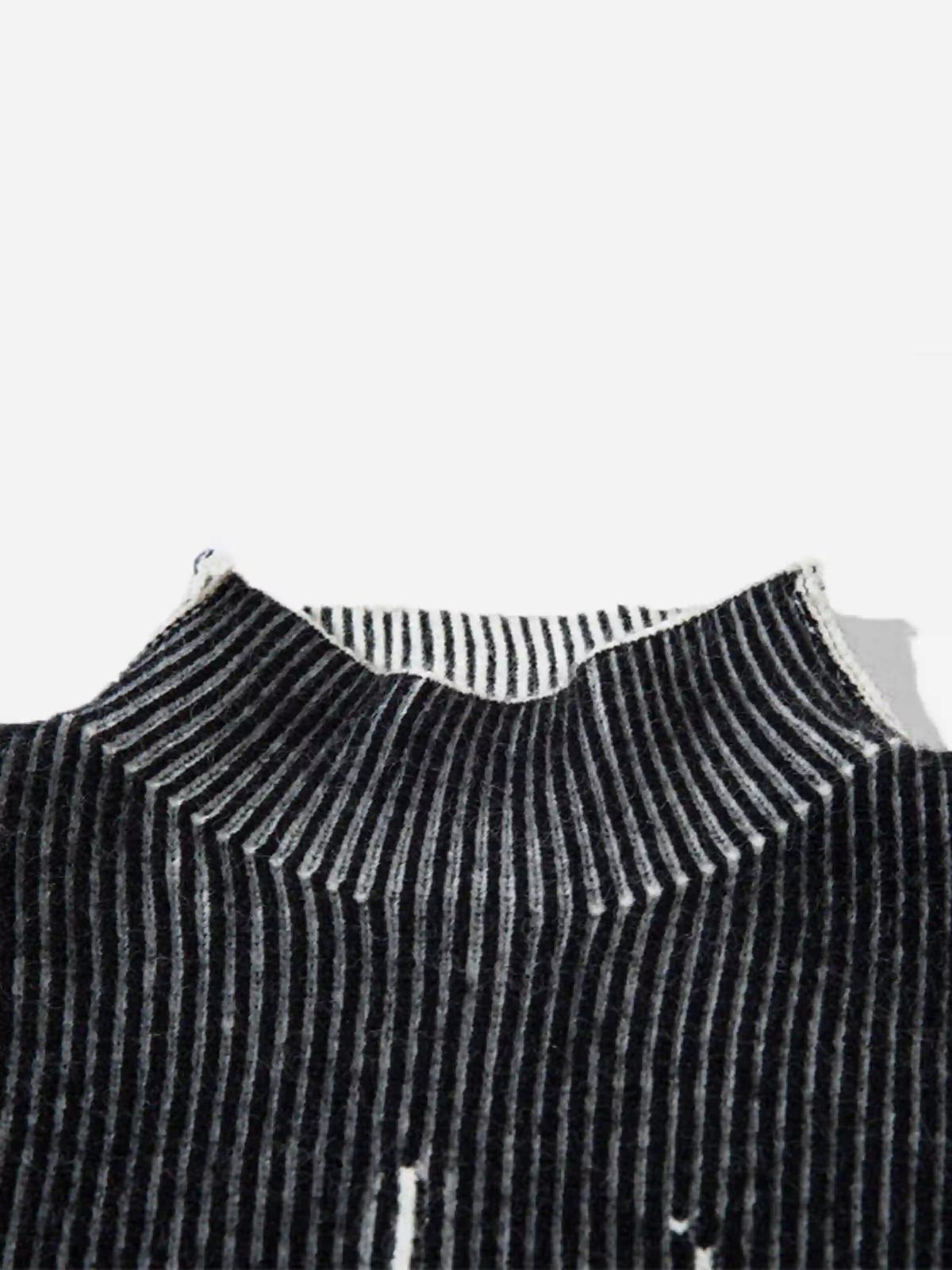 Jacquard Half Turtleneck Knitted Sweater