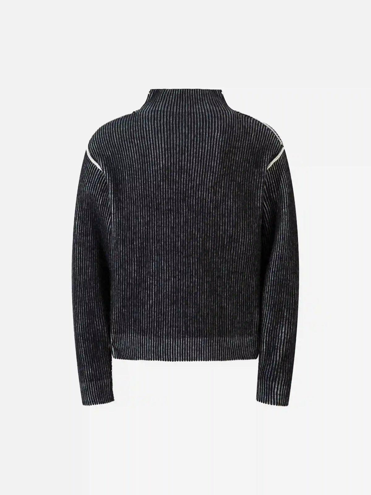 Jacquard Half Turtleneck Knitted Sweater