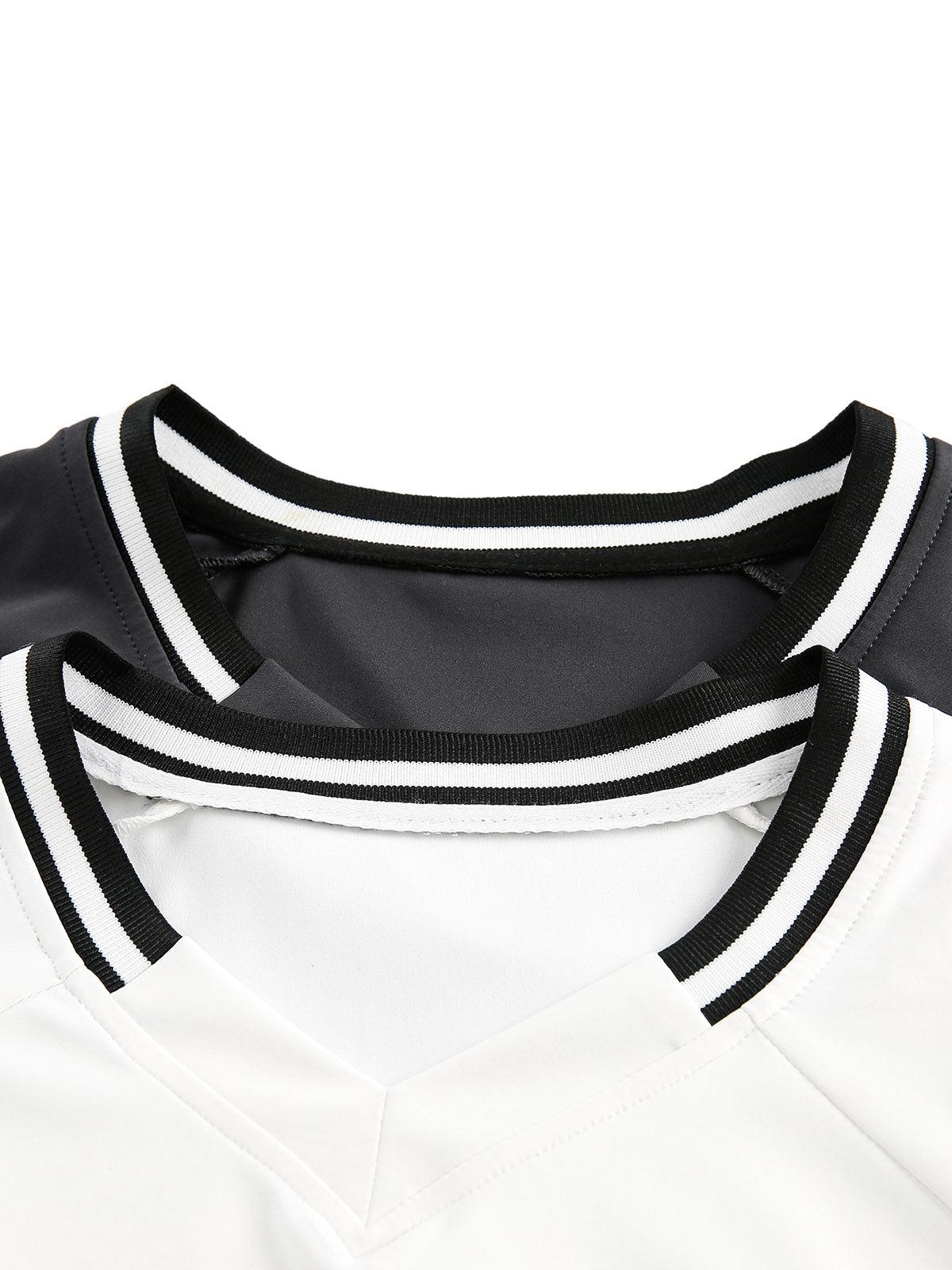 Jersey Contrast Color Stitching Long Sleeve T-Shirt