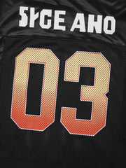 Jersey Print V-Neck Oversize Short Sleeve T-Shirt