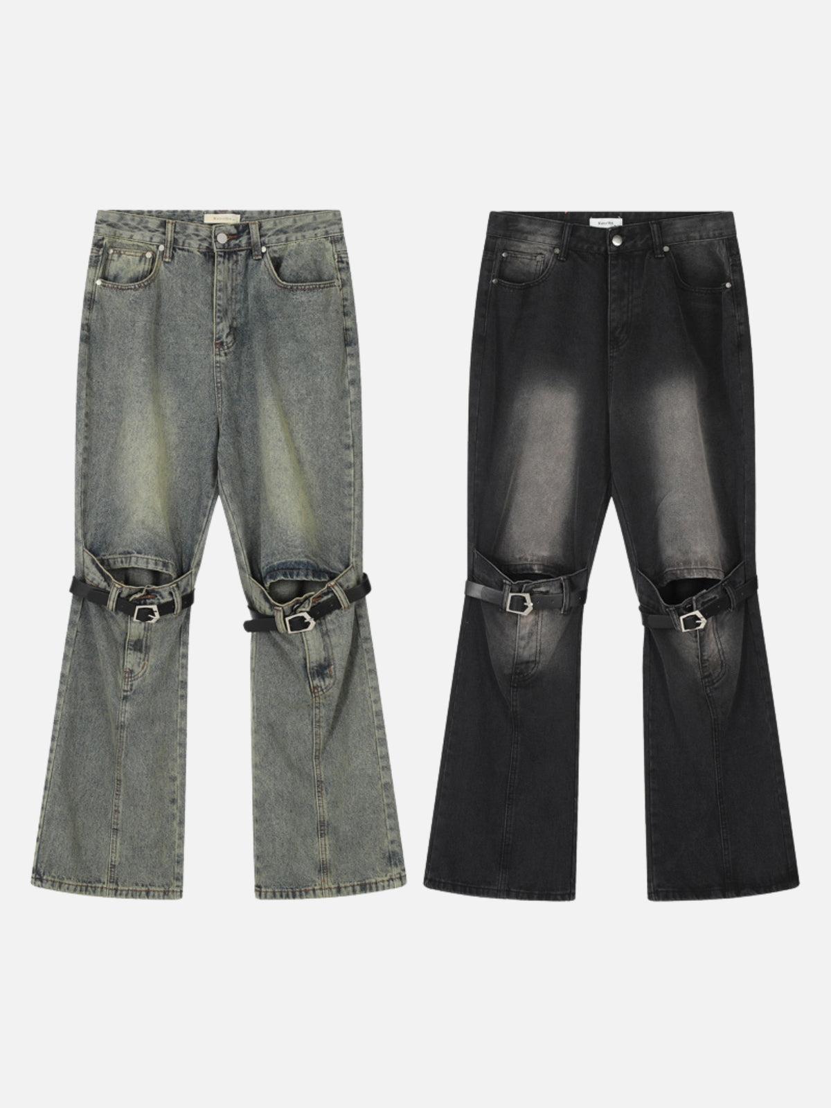 Knee Belt Loose Jeans