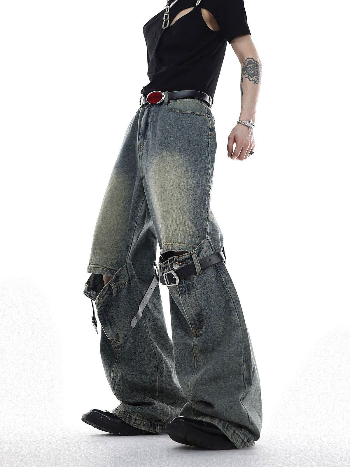 Knee Belt Loose Jeans