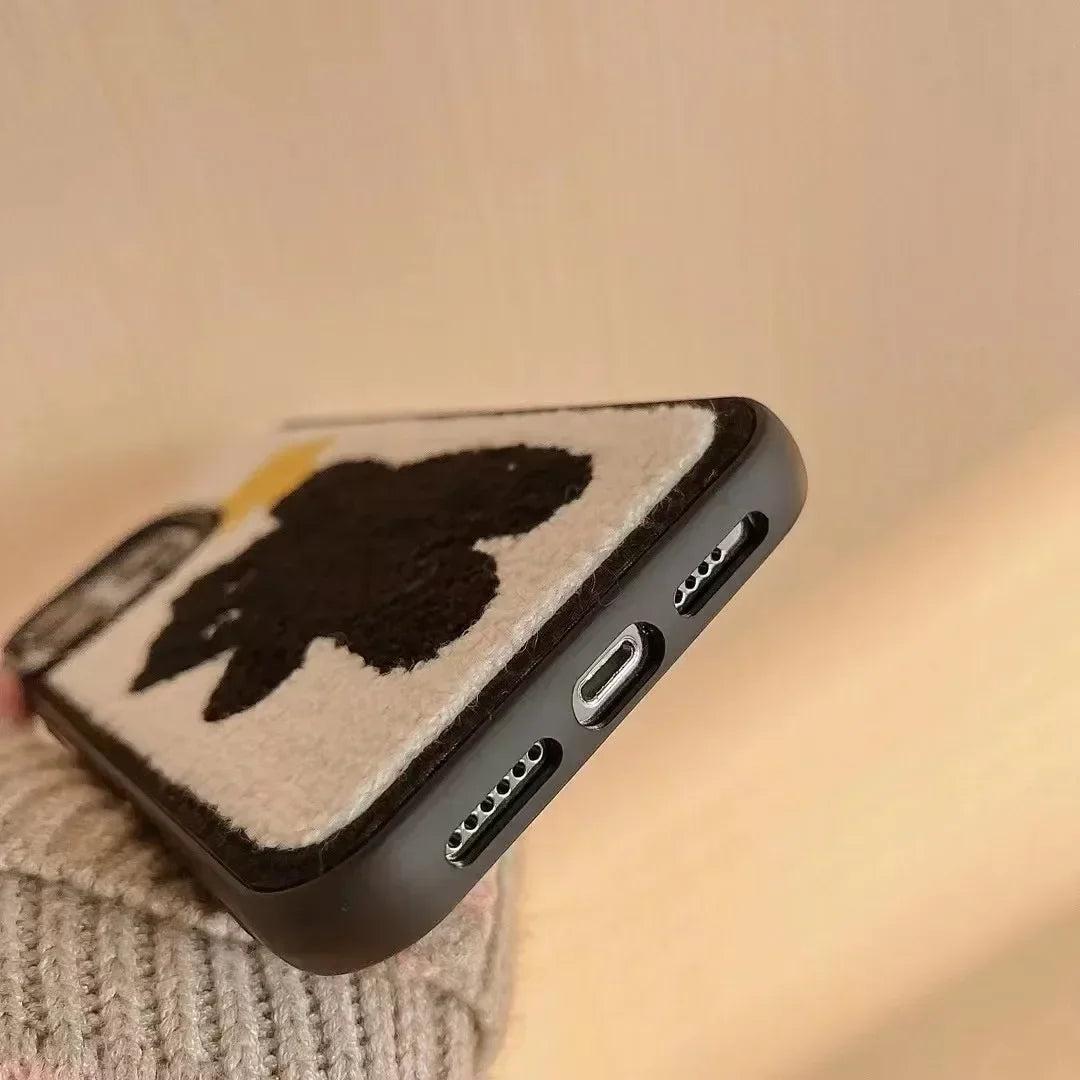 Korean Plush Charm iPhone Case