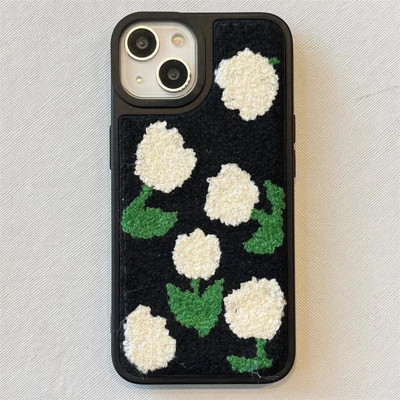 Korean Plush Charm iPhone Case