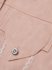 Lace Washed Faux Leather Jacket