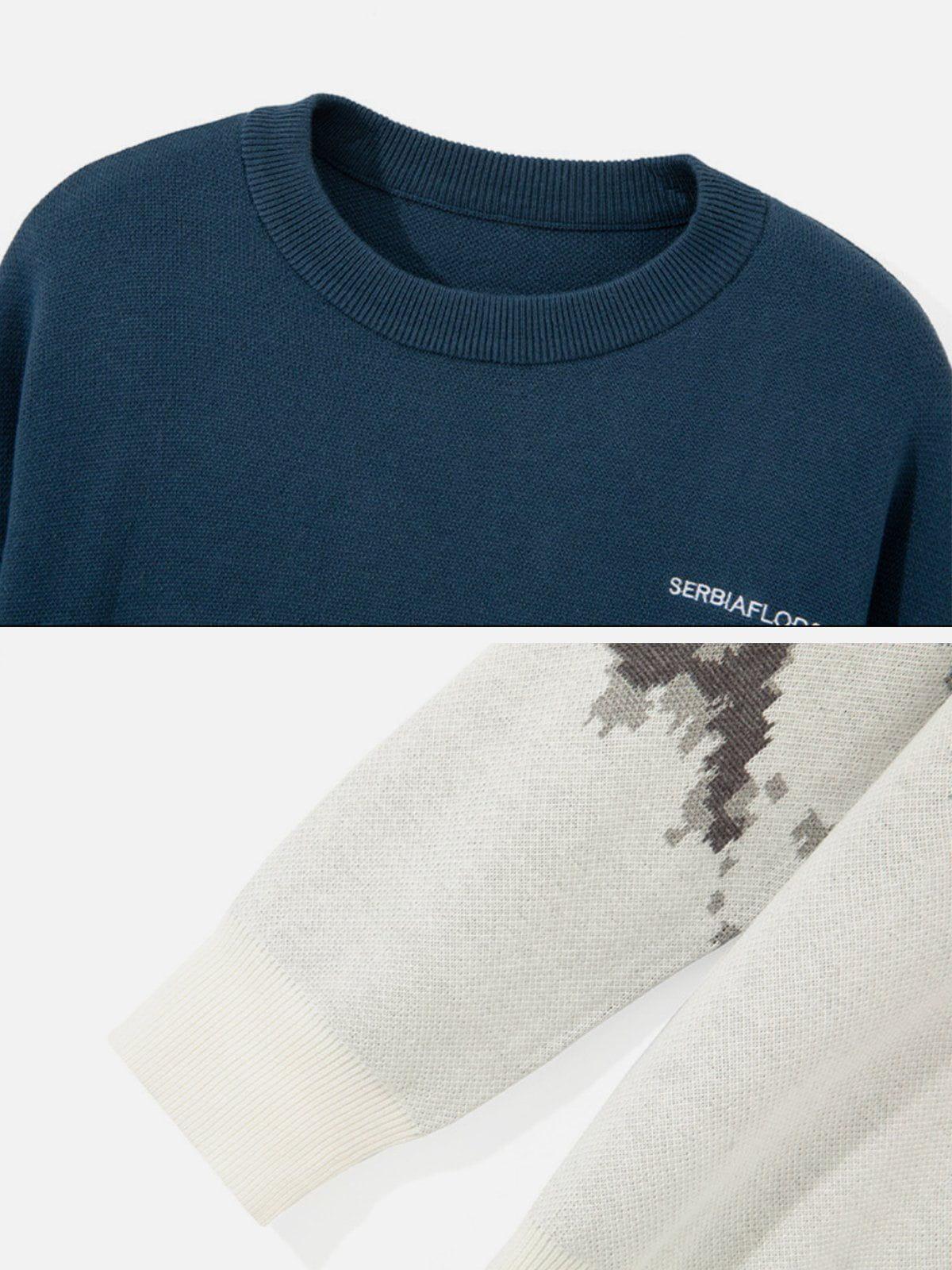 Landscape Snow Mountain Jacquard Sweater