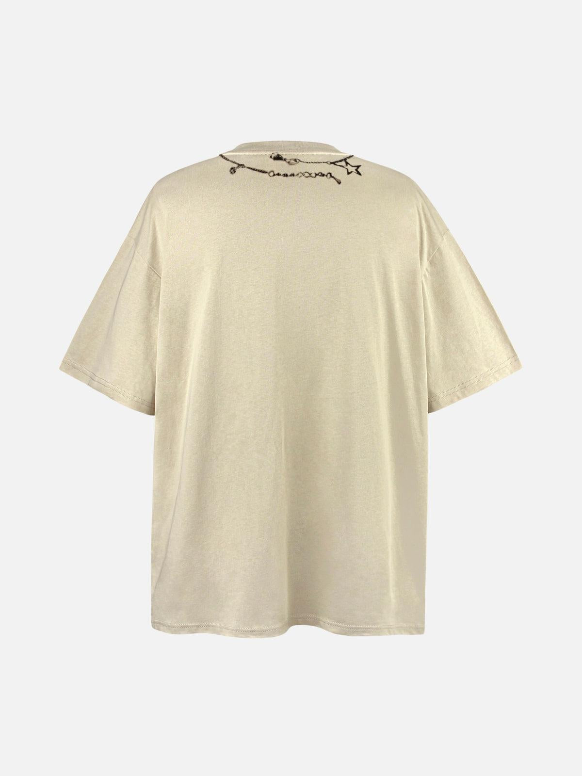 Layered Chains Graphic Print Tee