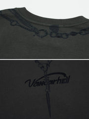 Layered Chains Graphic Print Tee