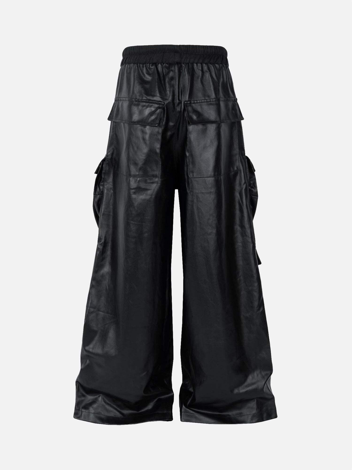 Layered Three-Dimensional Pocket Wide-Leg Flared Pants