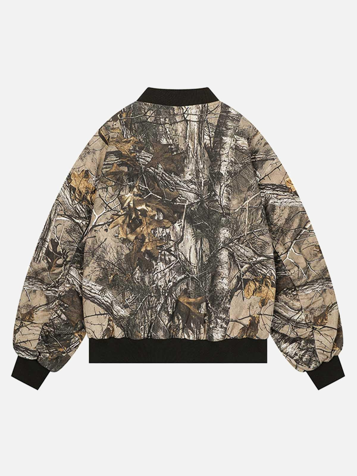 Leaf Camouflage Baseball Bomber Jacket